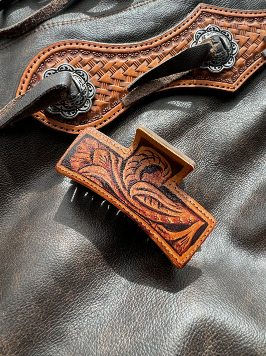 Tooled Leather Clip